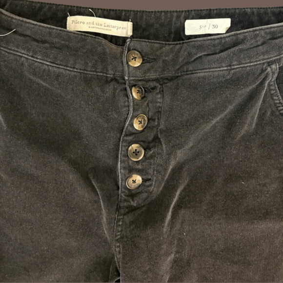 Pilcro Corduroy Pants | Black Wide-Leg | Size 30 | Anthropologie Retro-Inspired - Picture 2 of 4